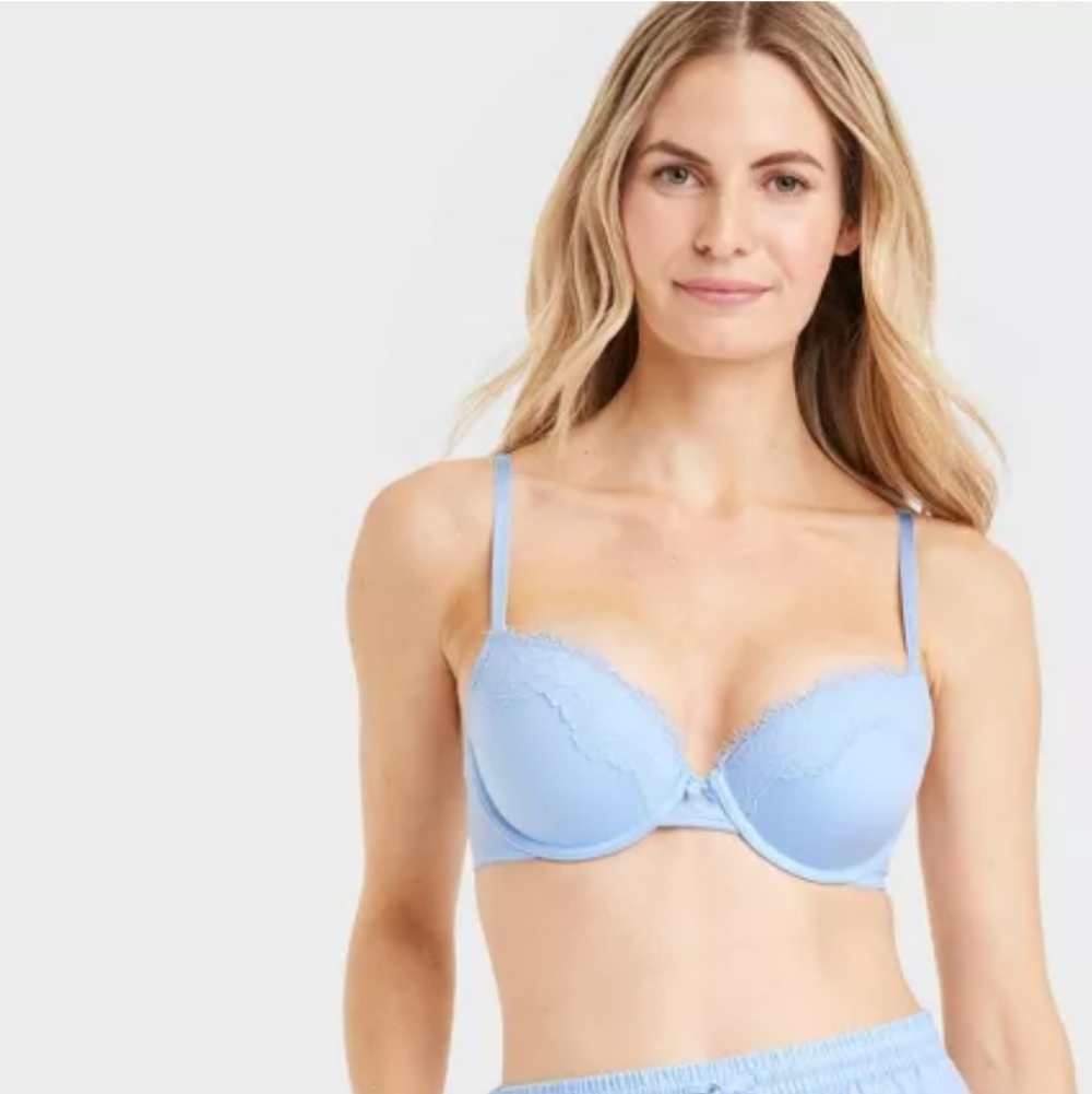Women's Lace Push-Up Demi T-Shirt Bra